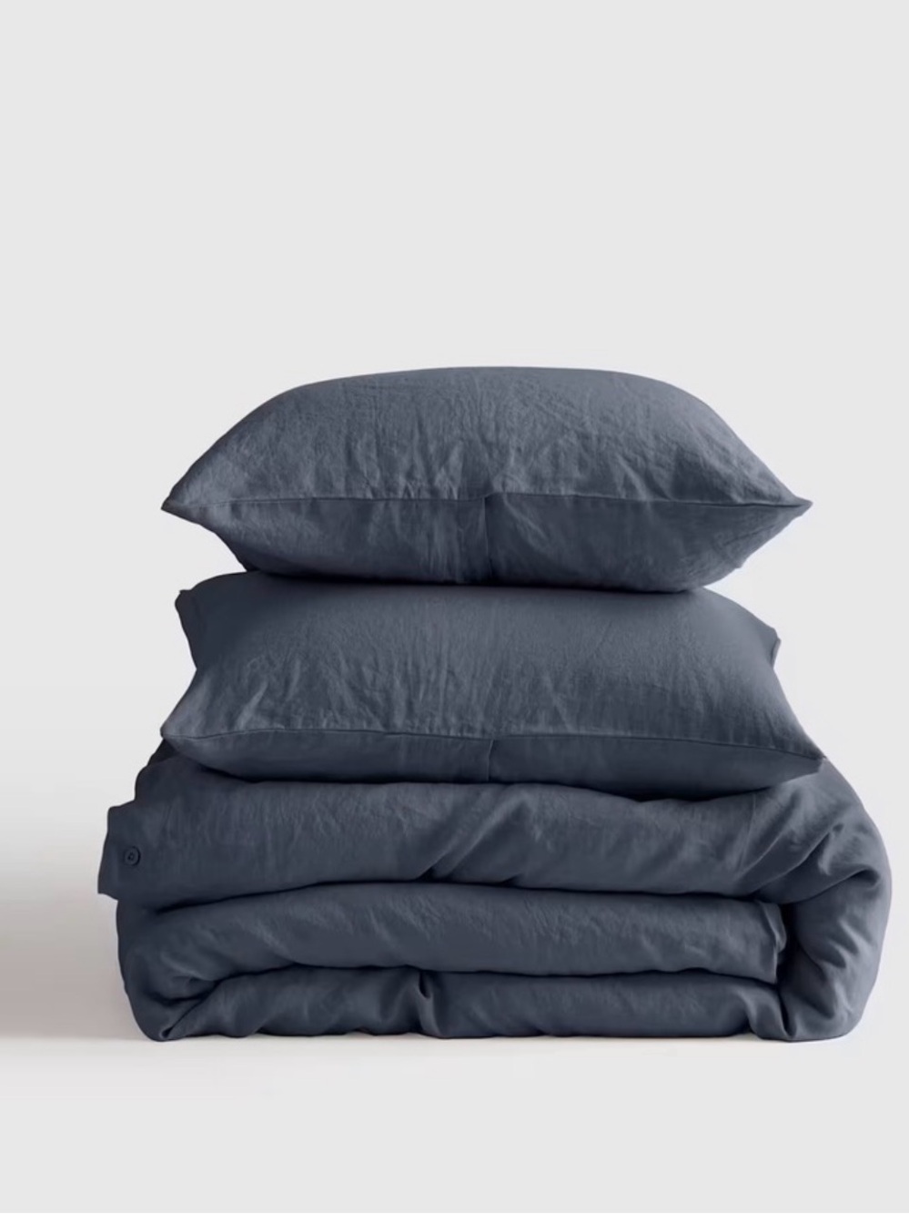 Quince European Linen Duvet Cover Set King / Cal King Nightfall (Blue/Gray)